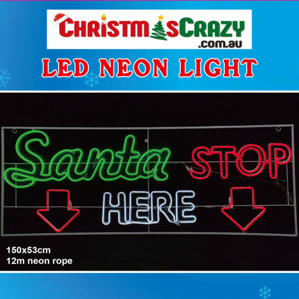 NEON SANTA STOP HERE