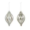 SILVER OR CHAMPAGNE GLITTER FINIAL 11X21CM
