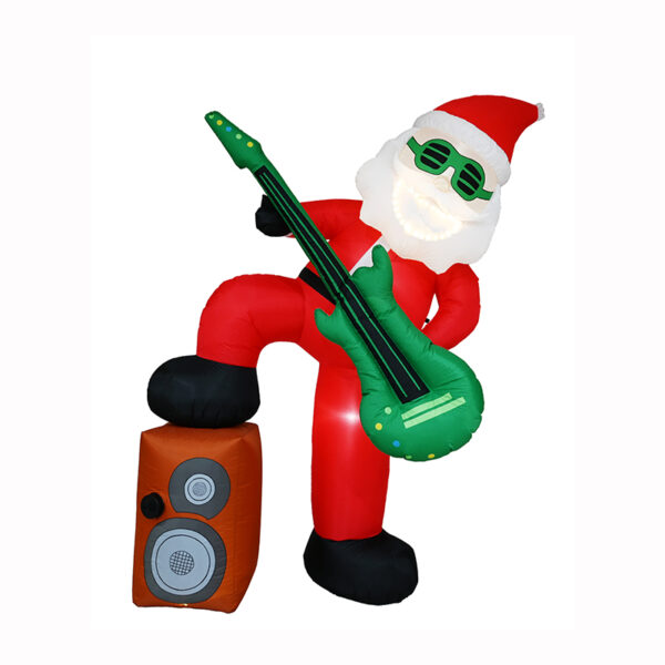 Santa playing guitar inflatable