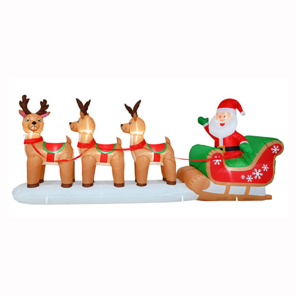 360CM AIRPOWER TRIPLE REINDEER SANTA SLEIGH