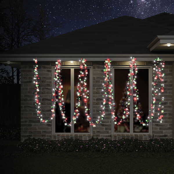 RED GREEN AND WHITE CLUSTER FAIRY LIGHTS
