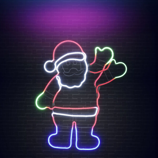 NEON WAVING SANTA