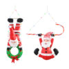 SANTA HANG UP LED NYLON WITH TIMER BATTERY OP ASST